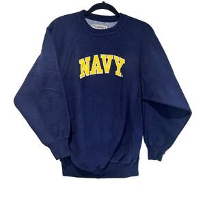 Men's Vintage Steve and Barry's NAVY Sweatshirt Spellout US NAVY Blue Small Crew
